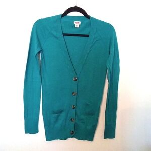 Massimo Women's Turquoise Lightweight V-Neckline Button Up Cardigan Size Small +